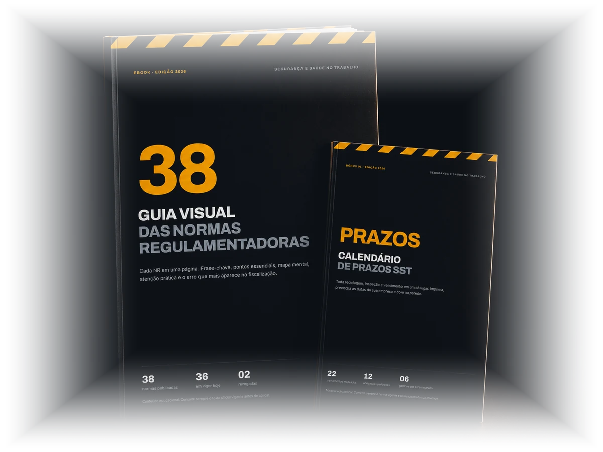 Guia Visual das 38 NRs junto com o bônus Calendário de Prazos SST